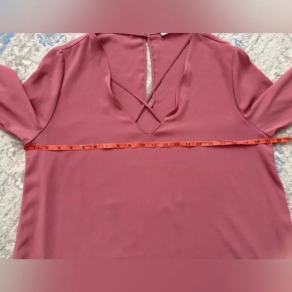 Lush Dusty Rose Crisscross Blouse - Picture 6 of 9